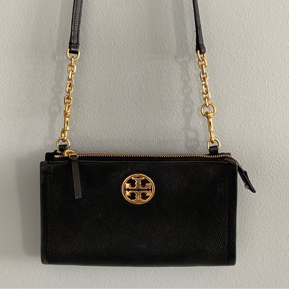 Tory Burch Bags Tory Burch Mini Everly Black Leather Crossbody Bag